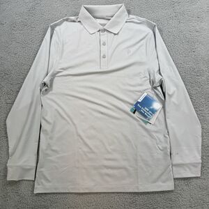 Coolibar Shirt Mens S Grey Erodym Long Sleeve Polo Stretch UPF50 Protection NWT